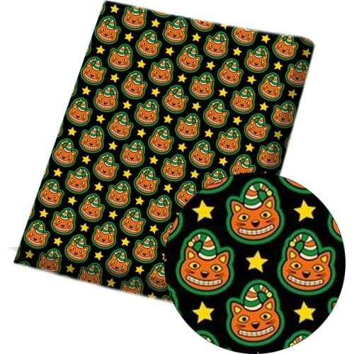 CHEER BOWS 45*150cm 1pc Halloween Polyester Cotton Fabric Skull Hat Printed Cloth Sheets Home Textile Patchwork Handmade Clothes