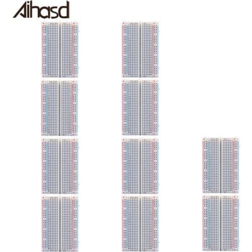 10PCS Mini Solderless Breadboard Bread Board 400 Holes Contacts Available Test Board 8.5*5.5CM