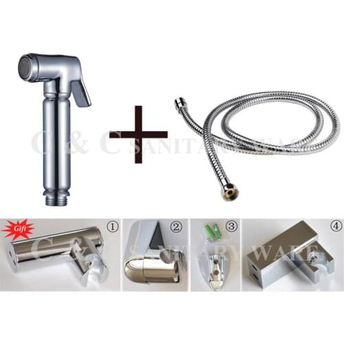 100% Quality Assurance! Wall Mounted Chrome Shattaf Bidet Toilet Seat Shower Spray - Free Shipping A2009S