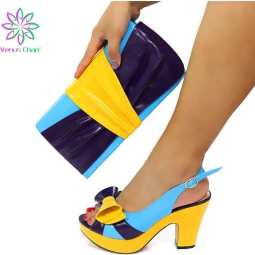 2020 New Arrival African Women Wedding Shoes and Bag Set Luxury Woman Shoes and Bag Set Latest Design Shoes