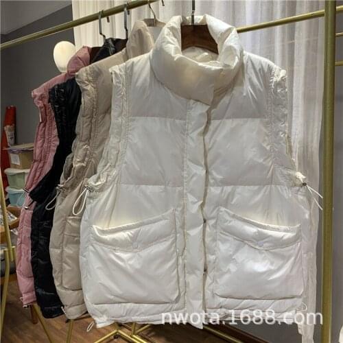 2020 Winter Womens Down Coat Korean Style Thicken Sleeveless Coats Woman Vest Fashion Vests Clothing Mujer Chaqueta WPY1662