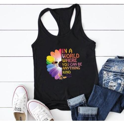 2021 Vogue colorful sunflower Printing Tank Top Women Sleeveless Summer Vest Aesthetic Femme Harajuku Womens Tops Plus Size