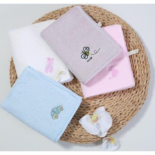 30x55cm 100% Cotton Cartoon Animal Embroidered Home Bathroom Super Soft Children Kids Hand Face Towel