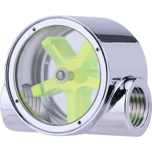 44 X 35 X 25 mm Water Flow Meter G1/4 5-Leaves Impeller Metal Water Flow Meter Indicator For Computer PC Water Cooling System