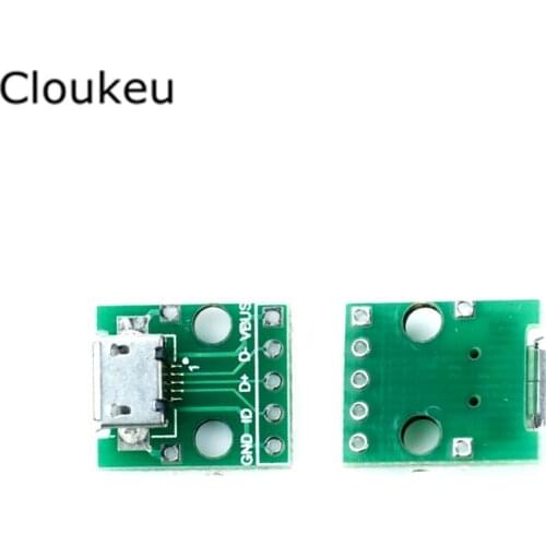 5Pcs Adapter plate MICRO USB conversion DIP conversion board usb 5p 2.54mm pitch