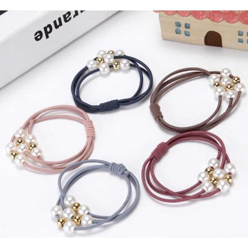 Women Kids Hair Band Girls Elastic Hairband Ponytail Holder Ties Rope Ring 5Pcs