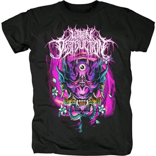 5 Designs Harajuku Within Destruction Japanese Demon Mask Rock Shirt Heavy Metal Punk Fitness Skateboard Rocker Casual Tee