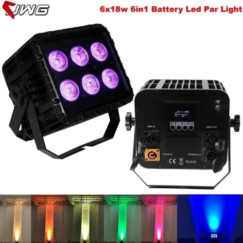 6X18W Wireless Dj Bar Stage Battery Uplights Led Par Lights For Sale