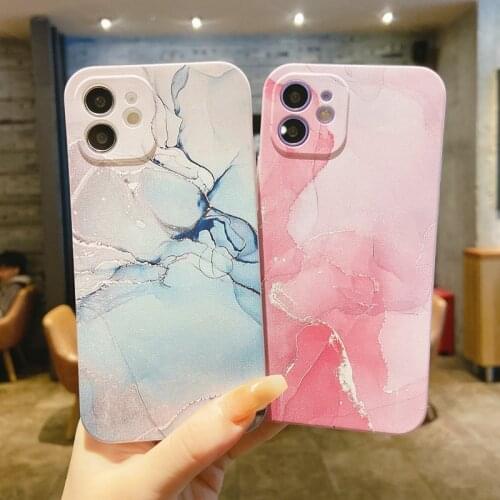 Watercolor Phone Case For Oneplus 9 8 Pro 8T 7 6 6T One Plus 1+8 Marble Pattern Soft Silicone Anti-fall Protect Back Phone Cover