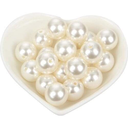 3-20mm Off-White Round Pearl Charm Loose Spacer Beads For Jewelry Making DIY Needlework Bracelet Accessories