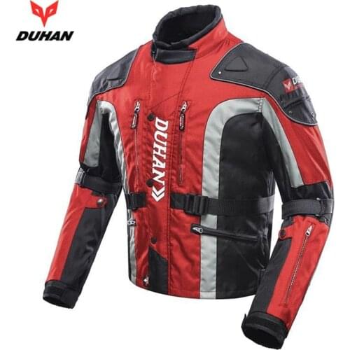 Free shipping 1pcs DUHAN Mens Autumn Winter Windproof Off-road Jacket Armor Motorbike Clothing Motorcycle Jacket With 5pcs Pads