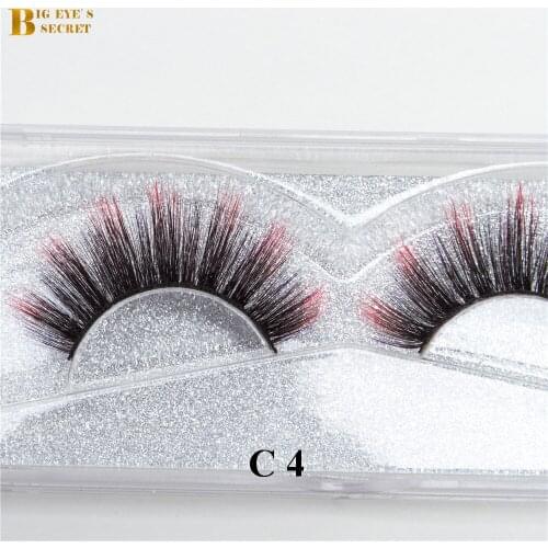 Big Eyes Secret colorful 3D color Strip mink lashes false eyelashes light 3D mink eyelashes false lashes free shipping