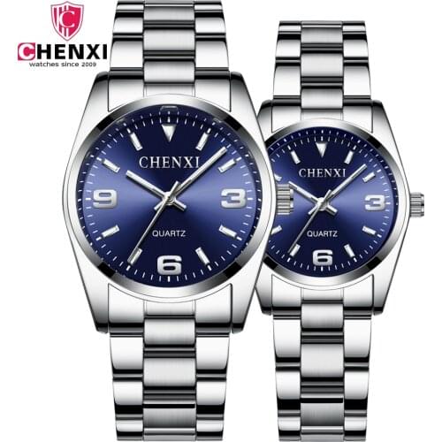 CHENXI Lovers' Quartz Watch Set Men Watch Women Valentine Clock Couple Watches Waterproof Wristwatch Masculino Reloj Mujer Hombe