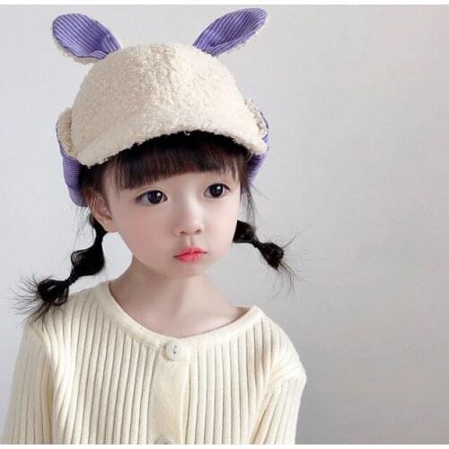 Childrens Ear Protection Hat Winter Style Rabbit Ears Hat Kids Warm Baby Hat Winter