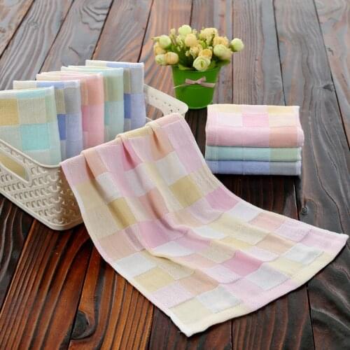 Baby Towel Cotton Plaid Gauze 27*50cm Newborn Infant Grid Face Hand Bathing Bib Handkerchief Baby Stuff Toddler Towel