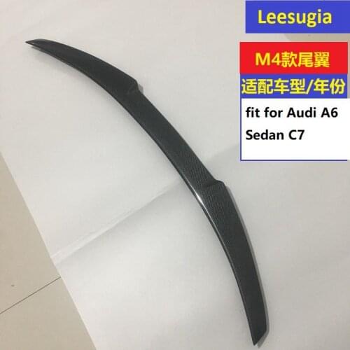 For Audi A6 C7 M4 2012-2017 Carbon Fiber Rear Roof Spoiler Wing Trunk Lip Boot Cover Car Styling