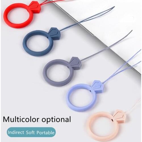 Environment-friendly Silicone Material Elastic Silicone Band Lazy Neck Phone Mount Holder With Lanyard Rope