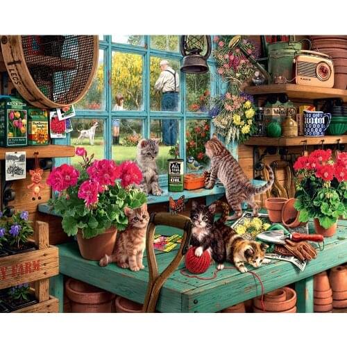 GATYZTORY 5D DIY Diamond Painting Cats Rhinestone Kit Diamond Embroidery Animal Mosaic Cross Stitch Handmade Gift Home Decor
