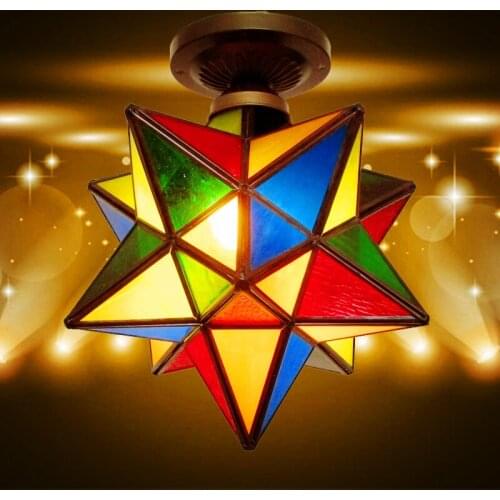 Pentagram personality corridor Ceiling Lights Mediterranean European porch balcony aisle restaurant bar ceiling lamp DF58