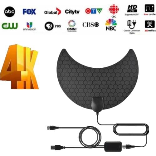 2021 new product hot sale indoor high-definition TV antenna 3000 miles crescent satellite signal receiverDVB-T2 signal amplifier