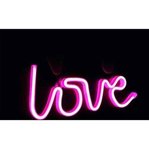 DC 5V USB 3AAA battery box LOVE modeling letter light neon light LED Strip room decoration proposal birthday party atmosphere