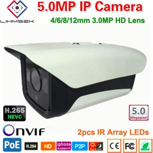Lihmsek 3.0 Megapixel Full time 4.0MP 20fps H265 Network Camera Outdoor IR Bullet with 36pcs IR LEDs Support onvif POE