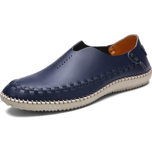 New Men Shoes Breathable Leather Loafers Luxury Mens Summer Autumn Casual Shoes Driving Mens Shoes Moccasins Fashion Male Flats