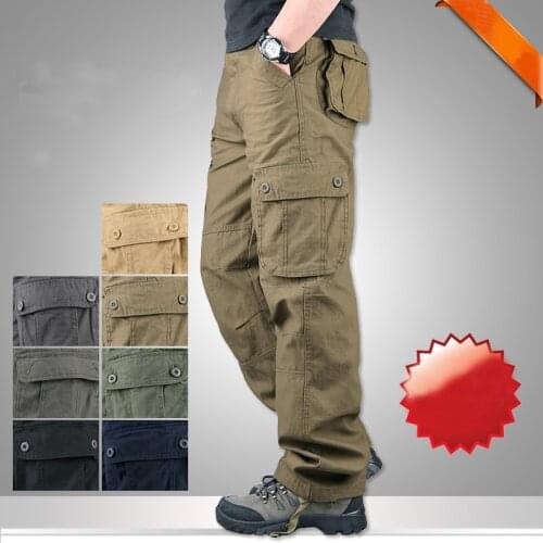 Plus Size Men Pants Multiple Pockets Military Male Trousers Outdoor Joggers High Quality Casual Tactical Cargo Pants Men MY326