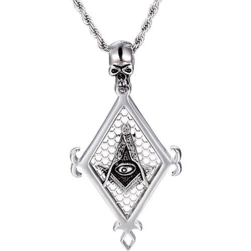 Skeleton personality Masonic men 's wholesale stainless steel pendants religious jewelry wholesale