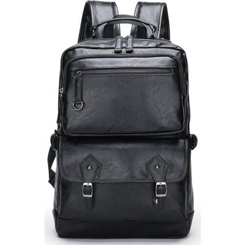 Mens Genuine leather Backpacks 2020 New Fashion Genuine Leather Backpacks Student Backpack For boy Luxury Brand Large Laptop