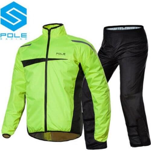 2019 New knight cycling motorcycle raincoat rain pants reflective split Motorbike raincoats jacket pant of 210T Nice Spinned PU