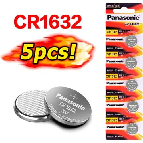 PANASONIC 5Pcs/lot CR1632 1632 DL1632 3V Lithium Batteries Cell Button Coin Battery for Watch Remote Control Computers
