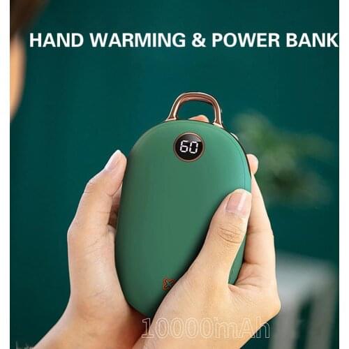 10000Mhz Hand Warming Rechargeable Hand Warmer Power Bank Mini Cute Mini USB Charger Portable Mobile Power Display Fast Heating