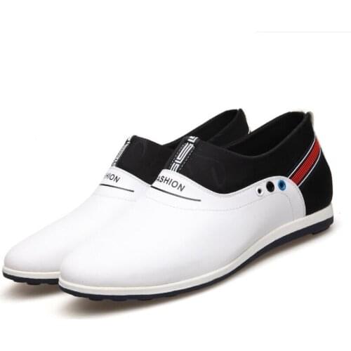 Casual Italian Mens Leather Slip-On Sports Loafers Mens Driving Oxfords Metal Flats Moccasins Man comfortable Shoes