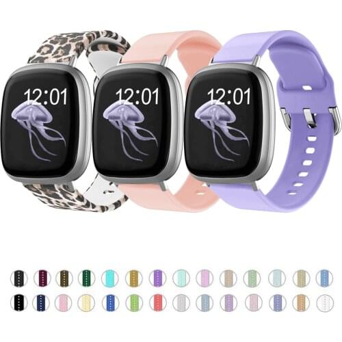 Silicone Strap for fitbit versa 3 sense correa band replacement wristbelt Printed rubber smarwatch Bracelet for fitbit versa3