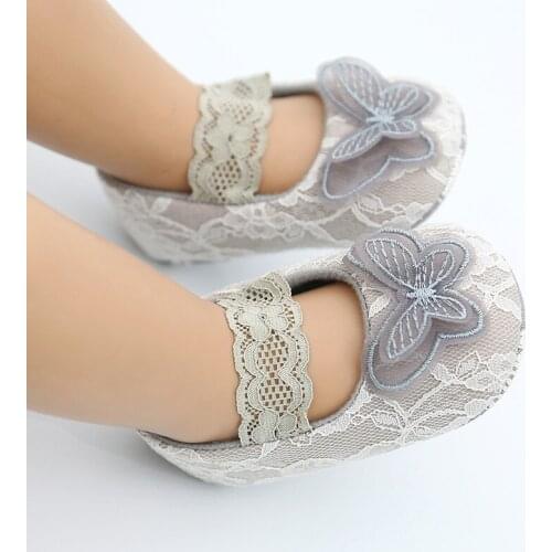 Cute Lace Flower Butterfly Newborn Shoes Soft Cotton Non-slip Toddler Princess Baby Girl Shoes First Walkers Spring Summer