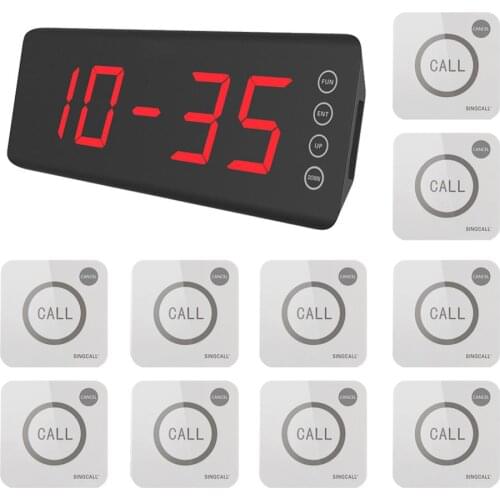 SINGCALL Wireless Service Medical Call System, Wireless Pager, 1 Screen Display Receiver, 10 Touchable Buttons with Cancel Key