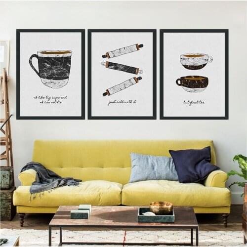 Nordic Canvas Painting Coffee Cup Art Painting Poster Wall Art Print Picture Home Decor Coffee Shop Bookstore Decor Painting