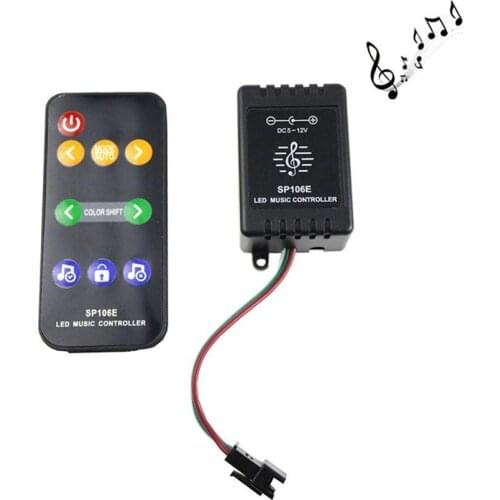 Sp106e 9-key radio frequency audio control magic color controller 5-12V full color LED controller SP106 controller with Feasts
