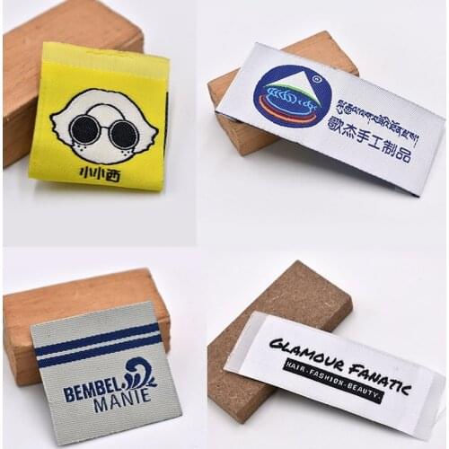 Woven label custom garment woven Gold Silver label collar main label dress brand cloth label custom for cloth not fade