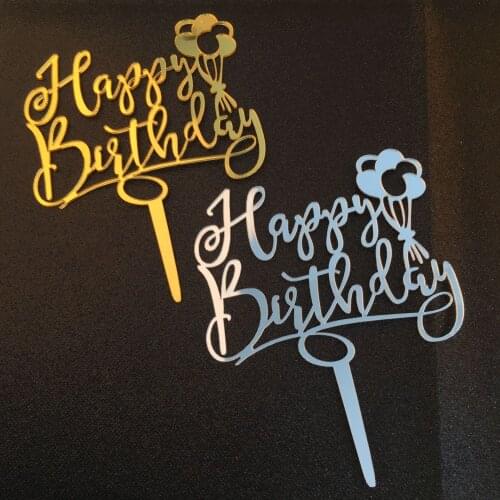 Balloon Happy Birthday Acrylic Cake Topper Decoration Card Insert Cake Party Birthday Cake Decoration Baby Shower New 2021