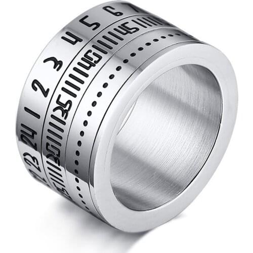 Gothic Jewelry Itachi Ring Rotatable Numerals Creativity Rings Women Anti Stress Spinner Finger Ring Punk Stainless Steel Ring