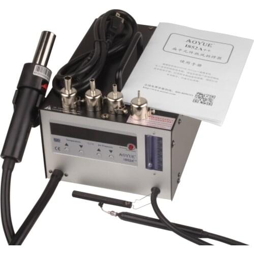 220V AOYUE 852A++ Digital Readout Soldering Station Hot Air Gun + IC Suction Pen