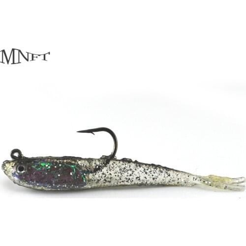 MNFT 30Pcs 7.5cm 6g 3D Eye Soft Silicone Bass Bait Fishing Tackle Artificial Soft Lead Lures Hook Size 34*15mm