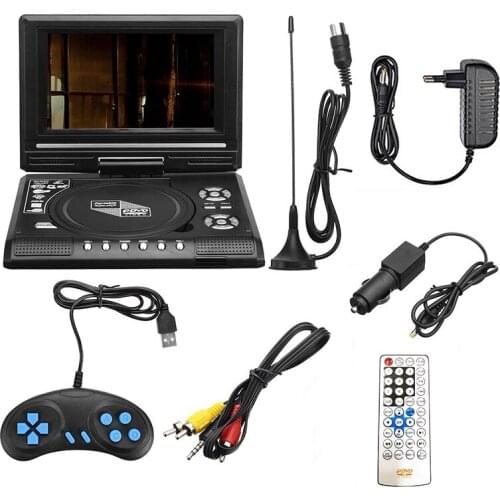 7.8 Inch TV Home Car DVD Player Portable HD VCD CD MP3 HD DVD Player USB SD Cards RCA Portable Cable Game 16:9 Rotate LCD Sn