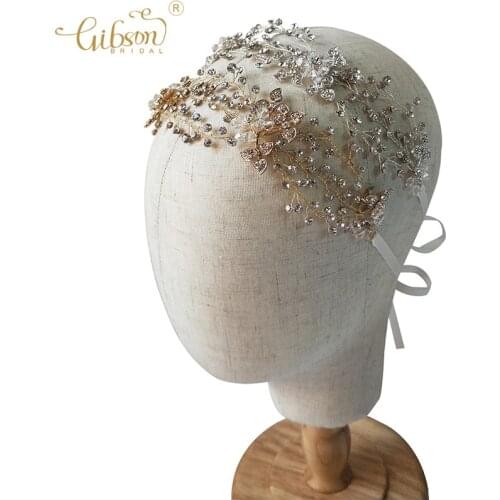 Wedding Tiara Crystal Hair Accessories Trebling Headbands Bridal Jewelry Hair Vine Headpiece For Women