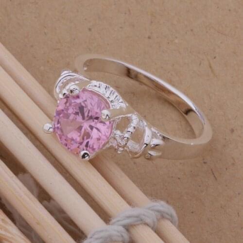AR087 Hot sterling ring, fashion jewelry, yi yi is unripe brightness Light red stone /agiaixpa ahcaiyja silver color