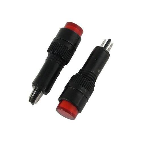 DC12V Neon Pilot Light Indicator Lamp (Bag of 10) 8mm Red NXD-215