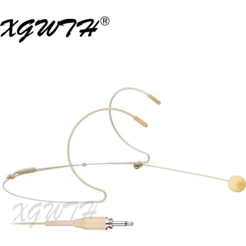 Headset Headworn Microphone Mono 3.5mm Thread Screw Lock Plug Omnidirectional Condenser for Wireless System Bodypack Transmitter