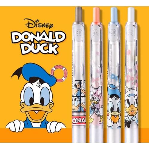 6pcs Disney Donald Duck Gel Pen Student Press Black Refill 0.5mm Cartoon Cute Ballpoint Pen School Stationery Office Writing Pen